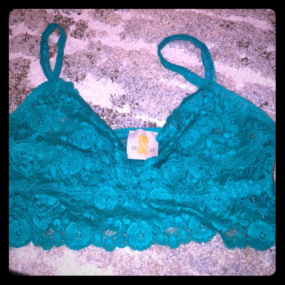 Aqua green lace bralette worn 1x!